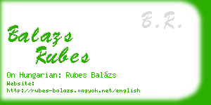 balazs rubes business card