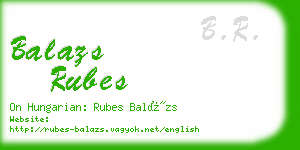 balazs rubes business card